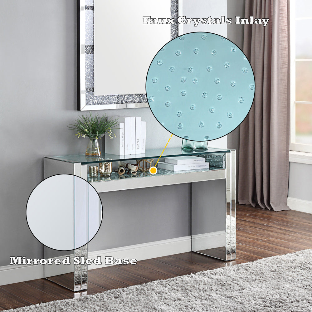 ACME Nysa Sofa Table – side view – Lusso Furniture Miami