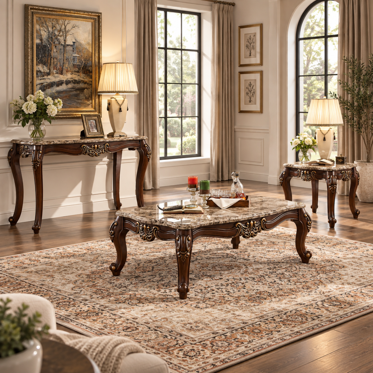 ACME Mehadi Sofa Table – room setting – Lusso Furniture Miami