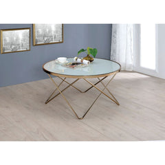 ACME Valora Coffee Table – side view – Lusso Furniture Miami