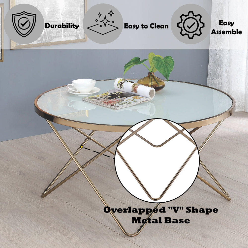 ACME Valora Coffee Table – room setting – Lusso Furniture Miami