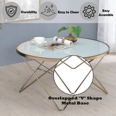 ACME Valora Coffee Table – room setting – Lusso Furniture Miami