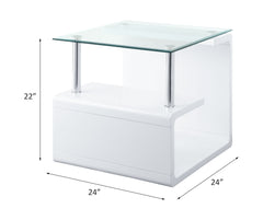 ACME Nevaeh End Table – side view – Lusso Furniture Miami
