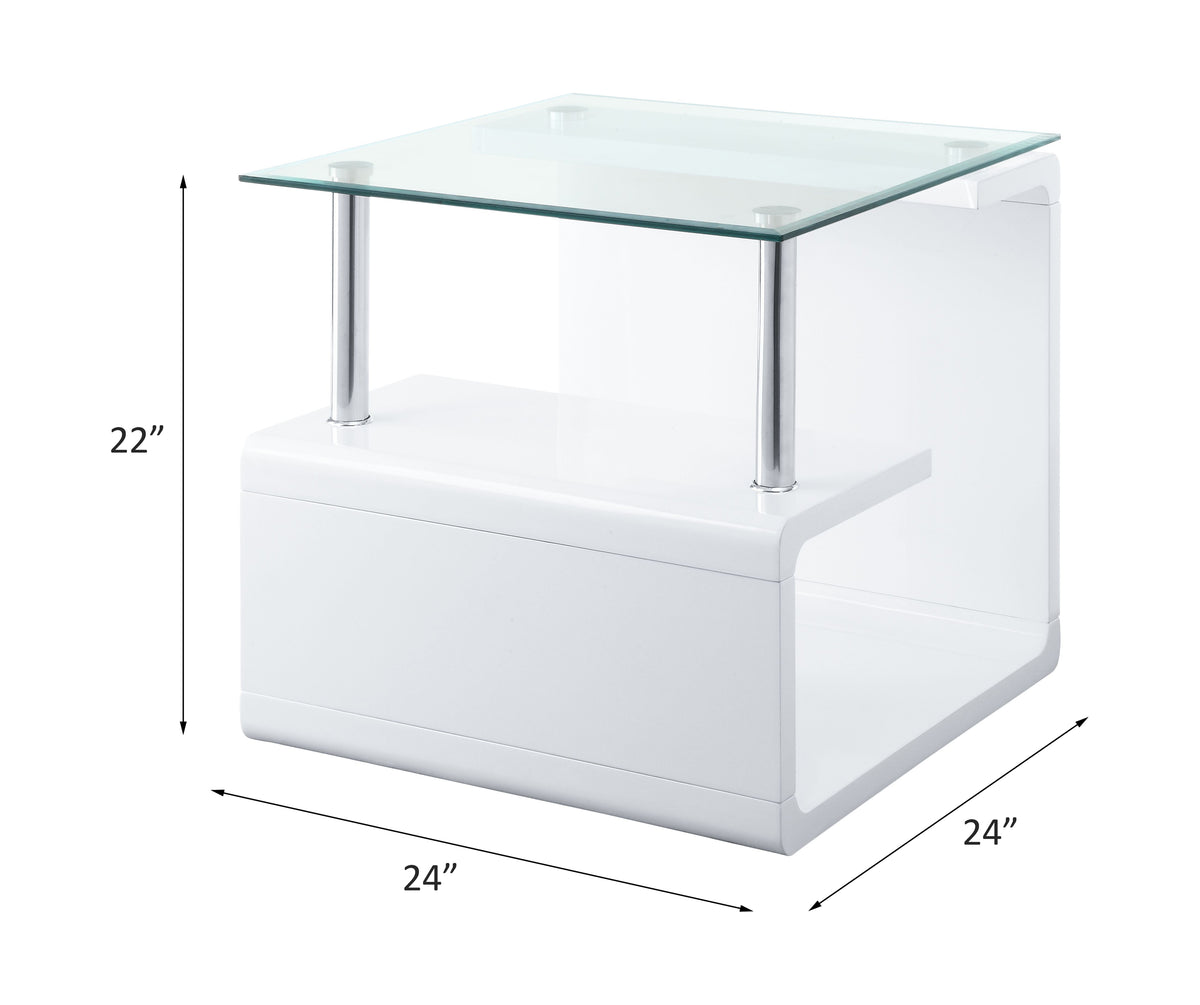 ACME Nevaeh End Table – side view – Lusso Furniture Miami