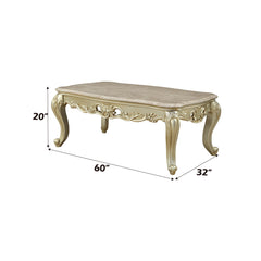 ACME Gorsedd Marble Top Coffee Table – angle view – Lusso Furniture Miami