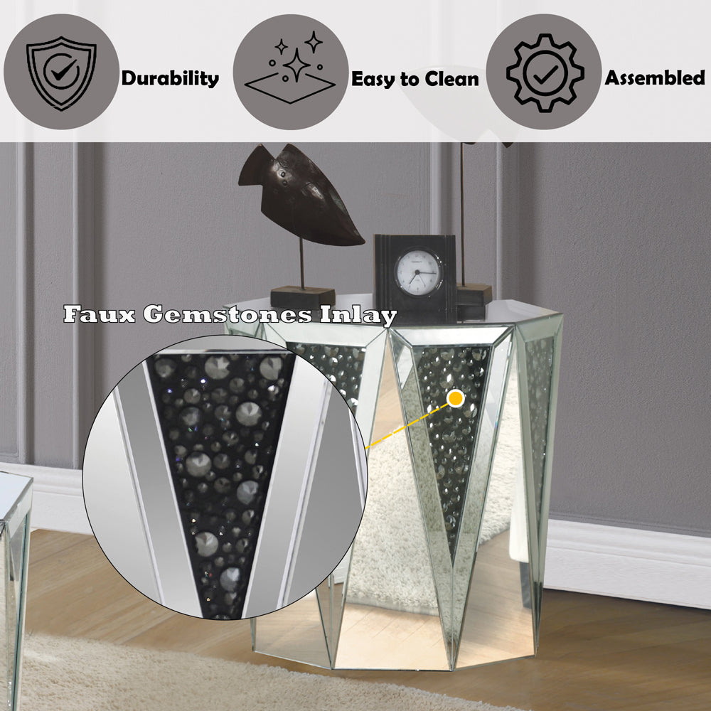 ACME Nysa End Table – side view – Lusso Furniture Miami