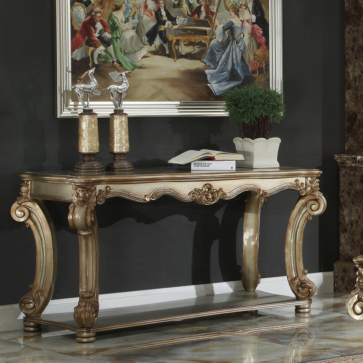 ACME Vendome Sofa Table – front view – Lusso Furniture Miami