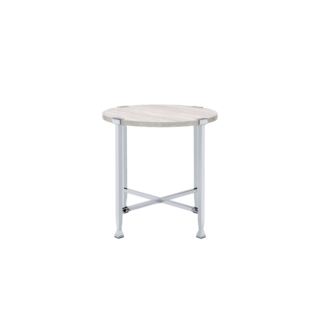 ACME Brecon End Table – angle view – Lusso Furniture Miami