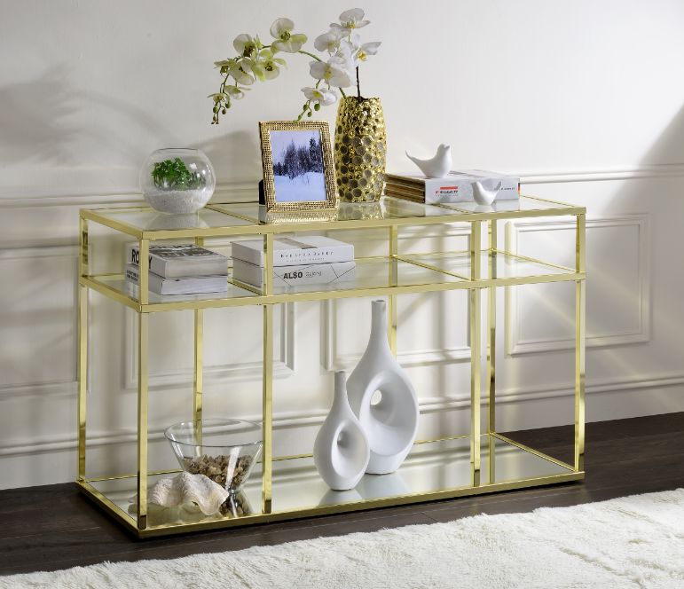 ACME Uchenna Sofa Table – side view – Lusso Furniture Miami