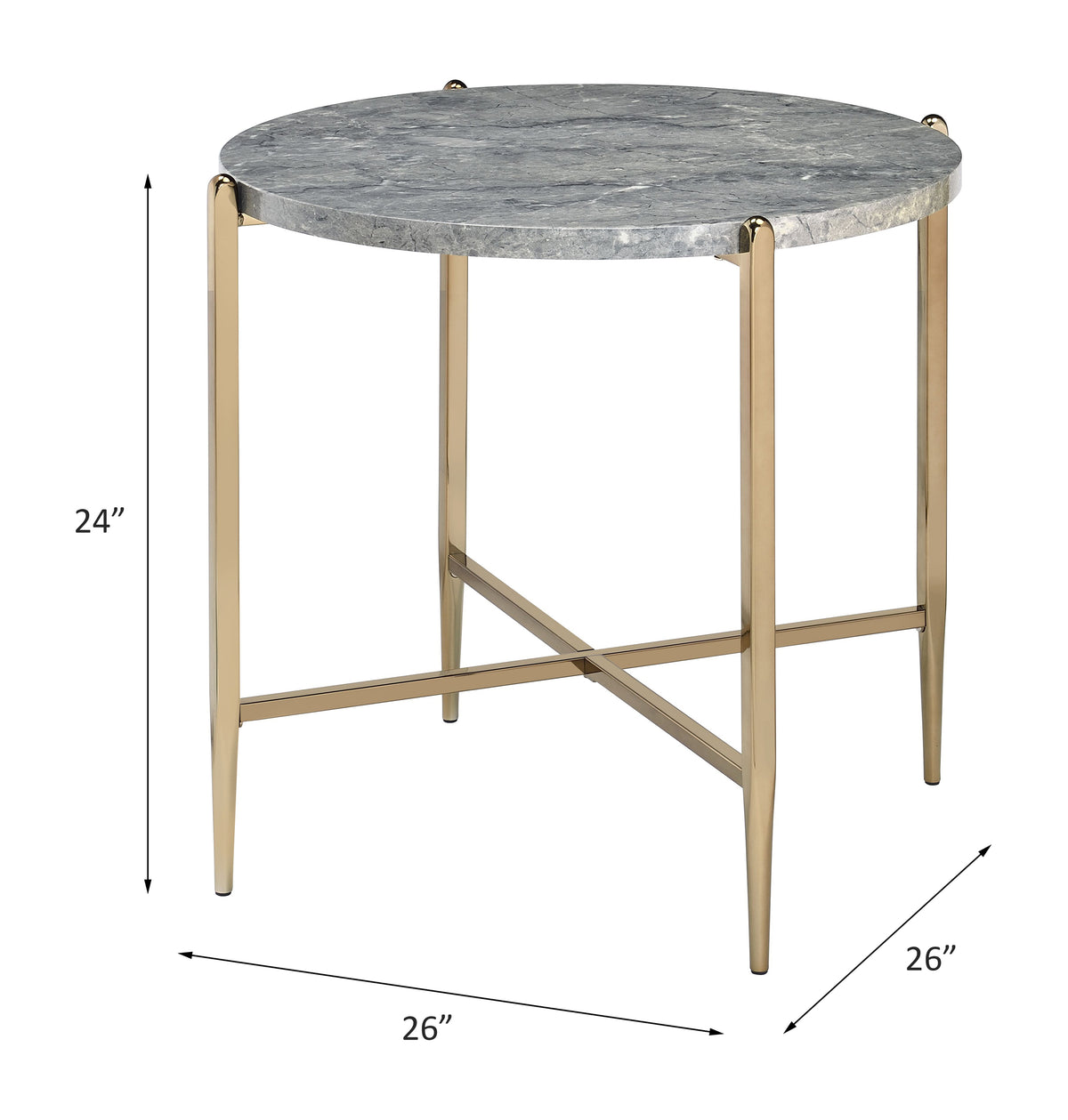 ACME Tainte End Table – side view – Lusso Furniture Miami