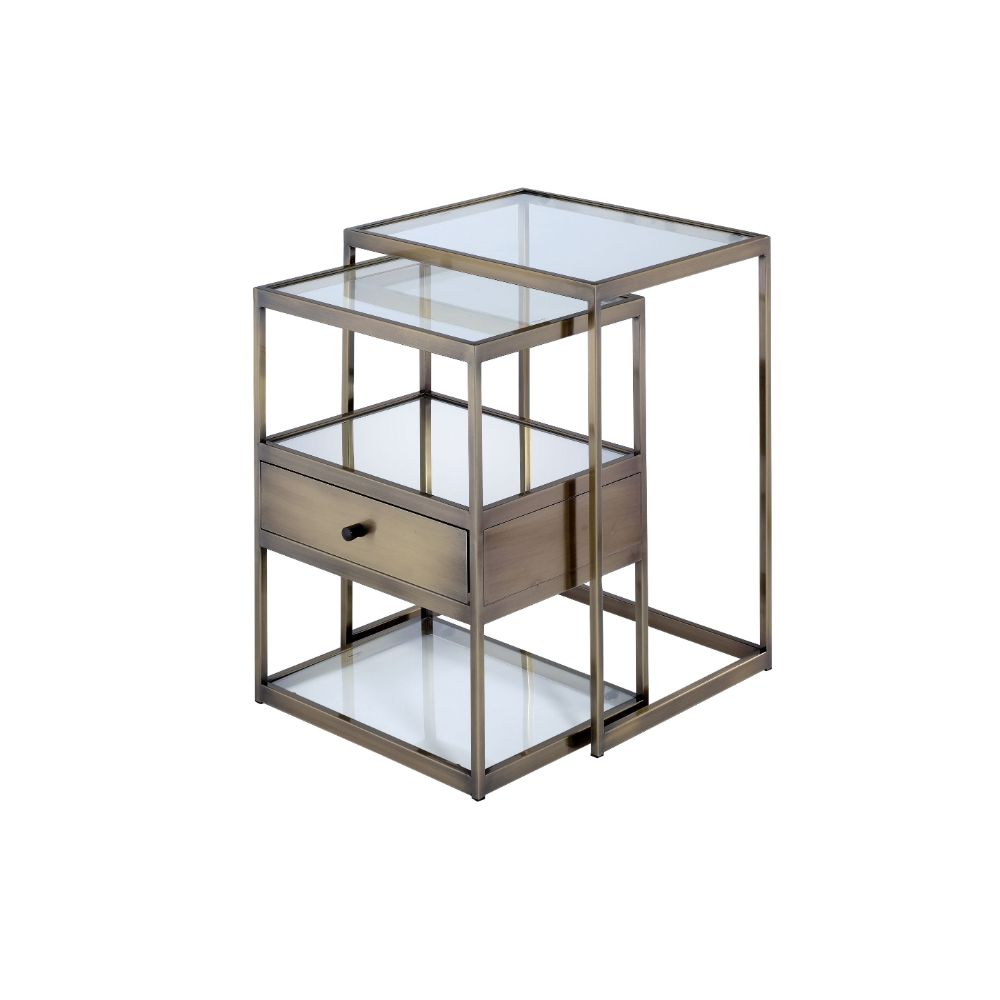 ACME Enca Nesting Table Set – front view – Lusso Furniture Miami