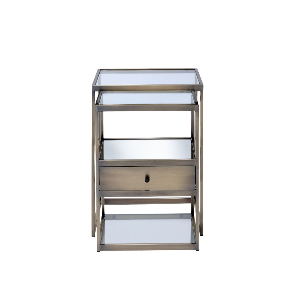 ACME Enca Nesting Table Set – side view – Lusso Furniture Miami