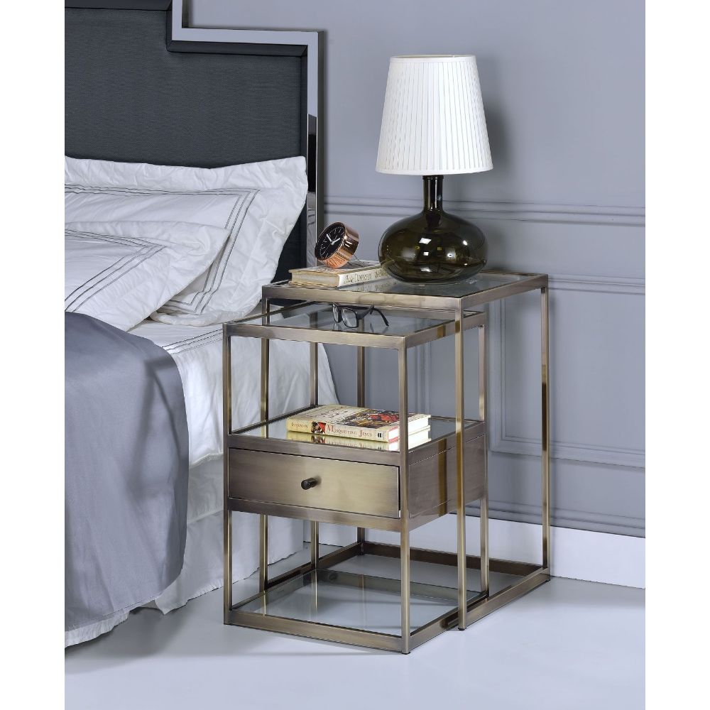 ACME Enca Nesting Table Set – back view – Lusso Furniture Miami
