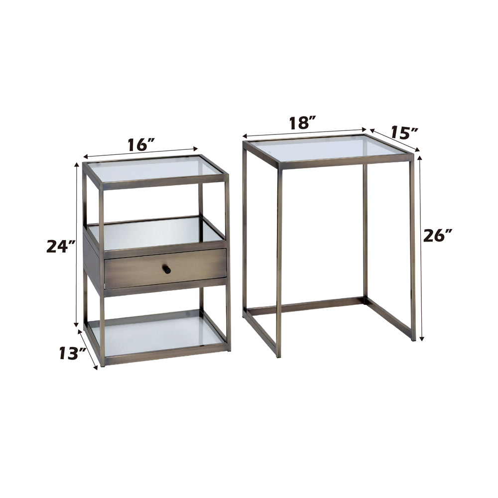 ACME Enca Nesting Table Set – top view – Lusso Furniture Miami