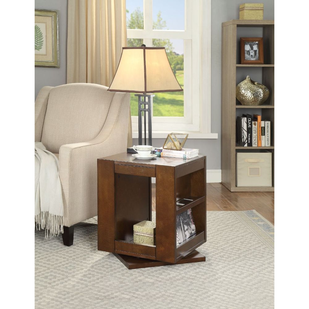 ACME Pisanio Swivel End Table – back view – Lusso Furniture Miami
