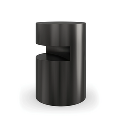 Caracole Brushed Tungsten End Table – angle view – Lusso Furniture Miami