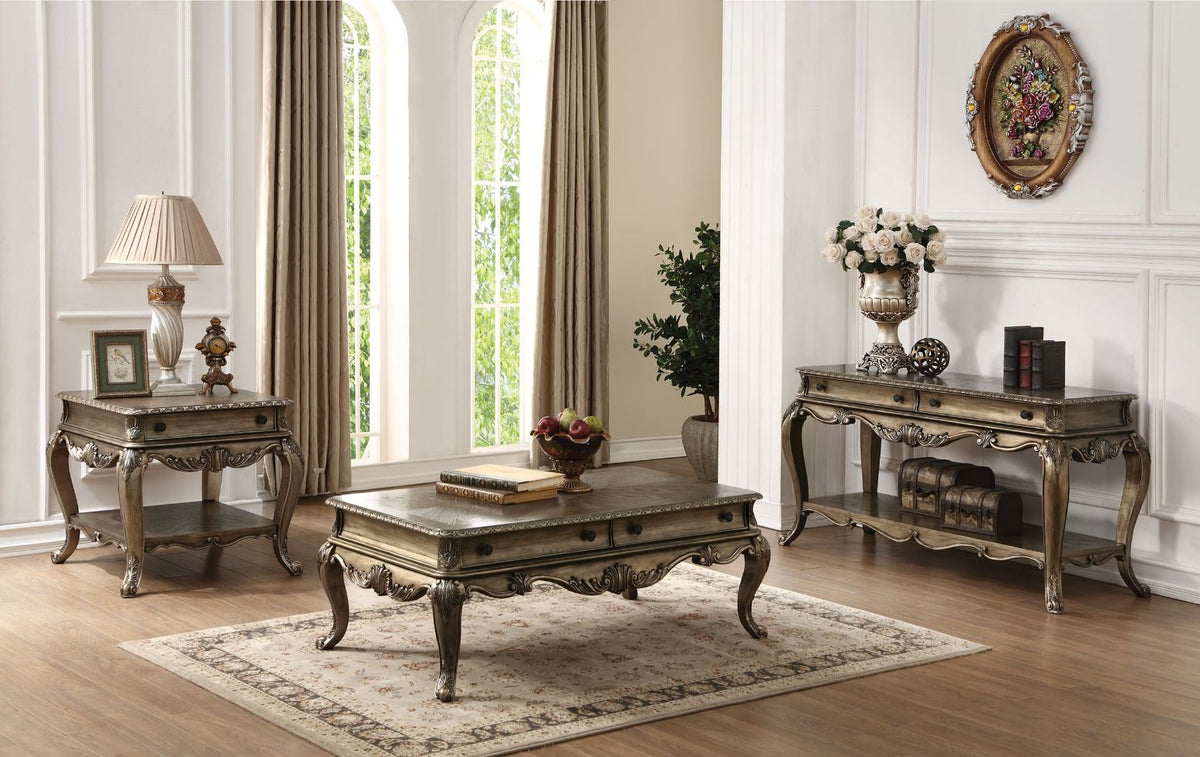 ACME Ragenardus Coffee Table – side view – Lusso Furniture Miami