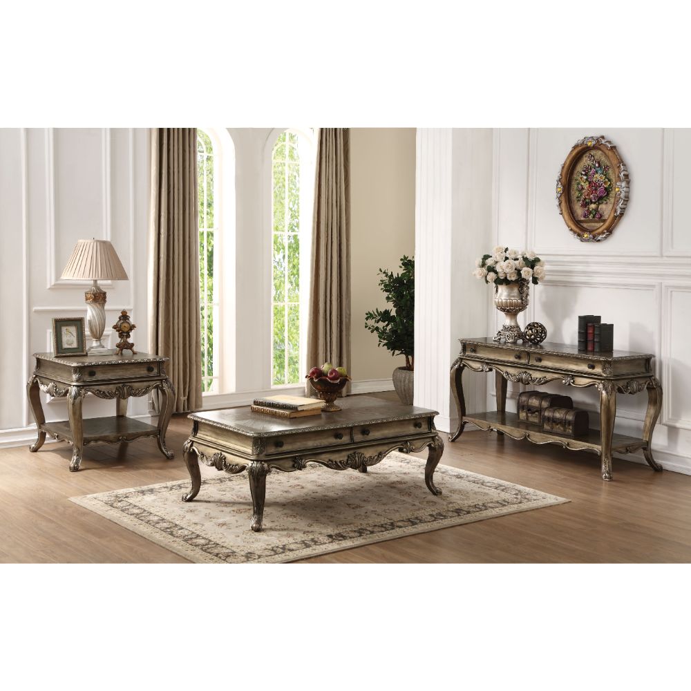 ACME Ragenardus Sofa Table – room setting – Lusso Furniture Miami