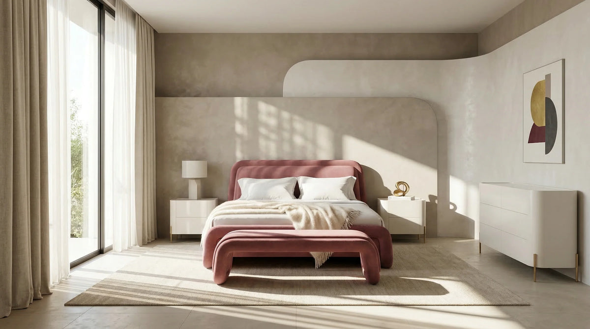 Caracole Bold Bed – angle view – Lusso Furniture Miami