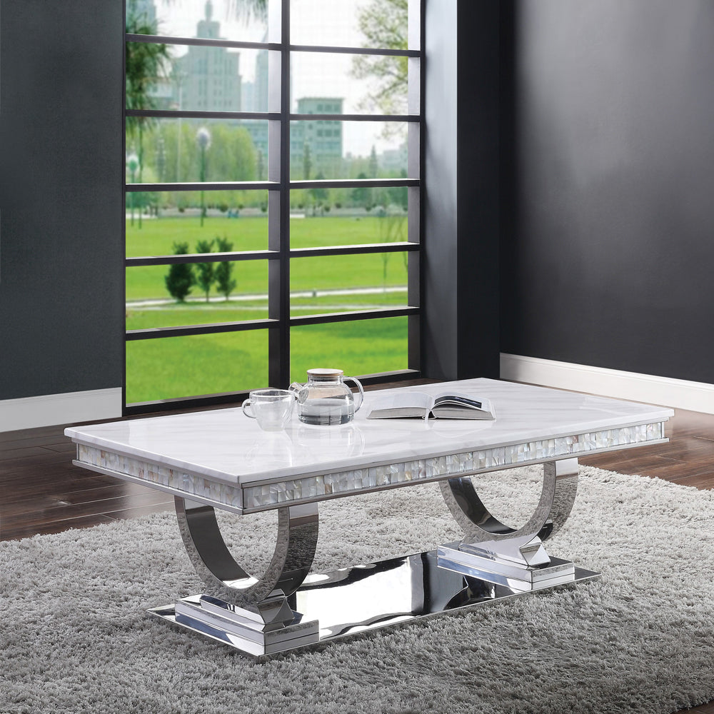 ACME Zander Coffee Table – front view – Lusso Furniture Miami