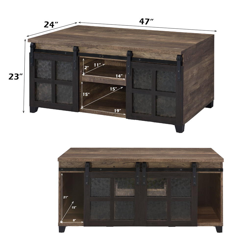 ACME Nineel Coffee Table – back view – Lusso Furniture Miami