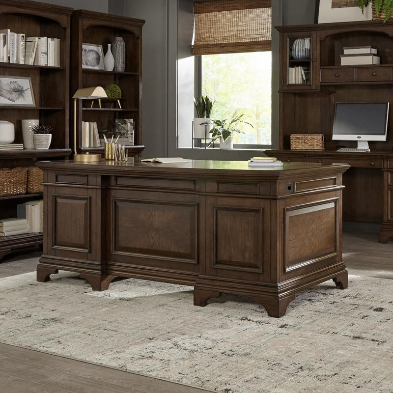 Hartshill 72-inch 7-drawer Executive Desk Burnished Oak-zoom-