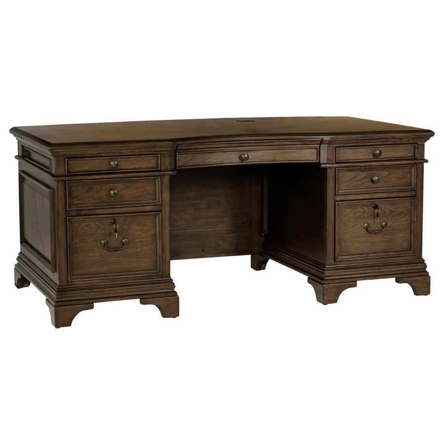 Hartshill 72-inch 7-drawer Executive Desk Burnished Oak-zoom-1