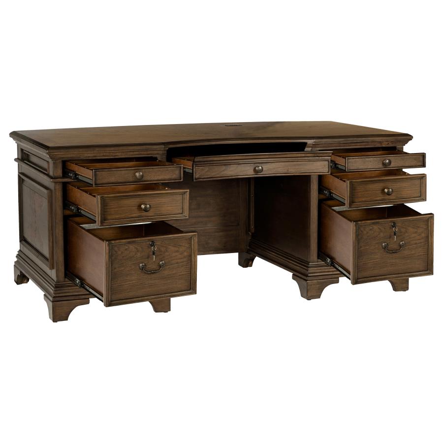 Hartshill 72-inch 7-drawer Executive Desk Burnished Oak-zoom-3