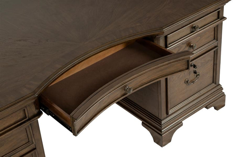 Hartshill 72-inch 7-drawer Executive Desk Burnished Oak-zoom-