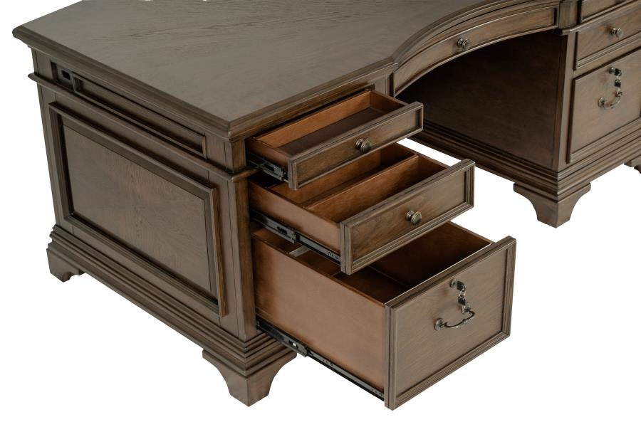 Hartshill 72-inch 7-drawer Executive Desk Burnished Oak-zoom-11