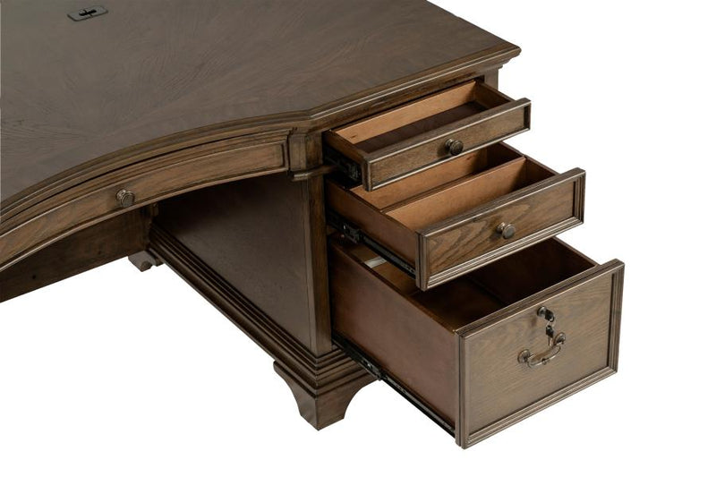 Hartshill 72-inch 7-drawer Executive Desk Burnished Oak-zoom-
