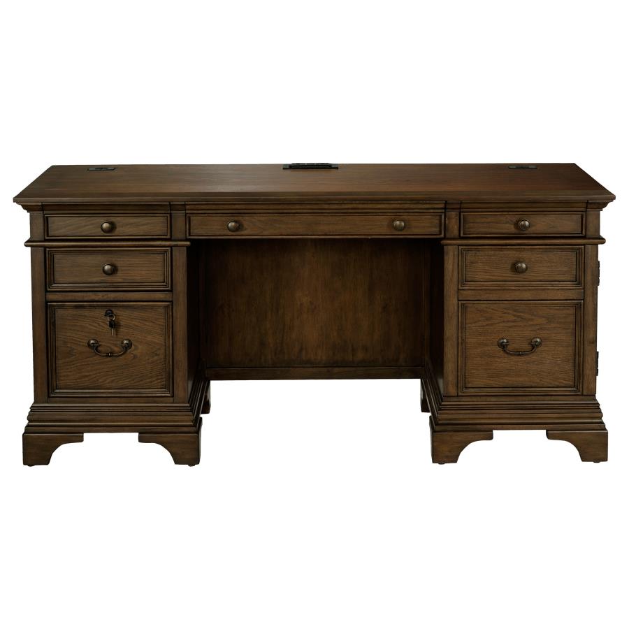 Hartshill 66-inch 5-drawer Credenza Office Desk Burnish Oak-zoom-4