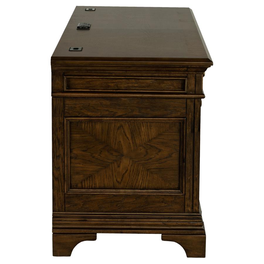 Hartshill 66-inch 5-drawer Credenza Office Desk Burnish Oak-8