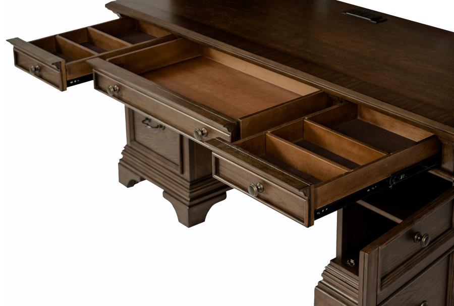 Hartshill 66-inch 5-drawer Credenza Office Desk Burnish Oak-zoom-11