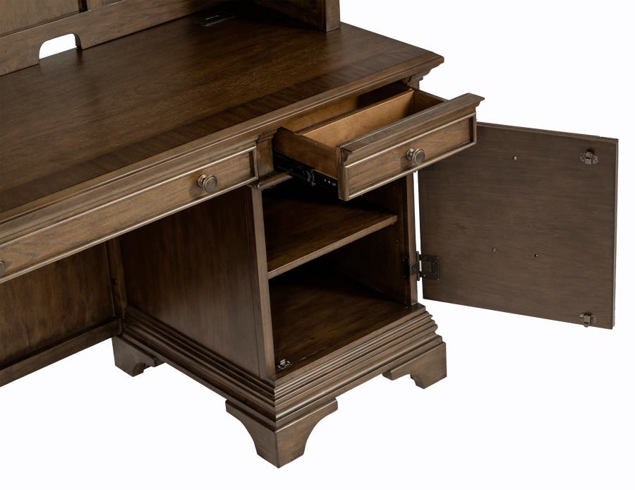 Hartshill 66-inch 5-drawer Credenza Office Desk Burnish Oak-13