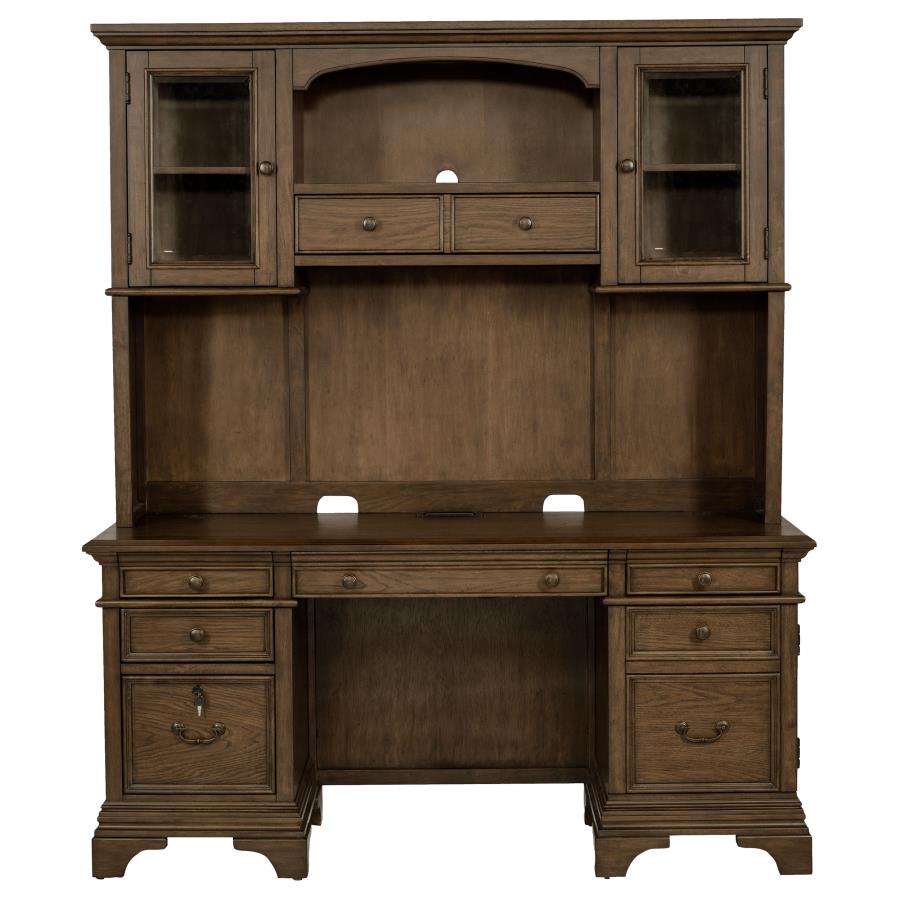 Hartshill 66-inch 5-drawer Credenza with Hutch Burnished Oak-zoom-4