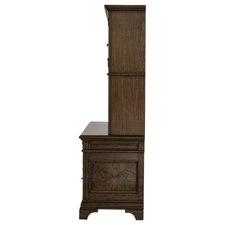 Hartshill 66-inch 5-drawer Credenza with Hutch Burnished Oak-5