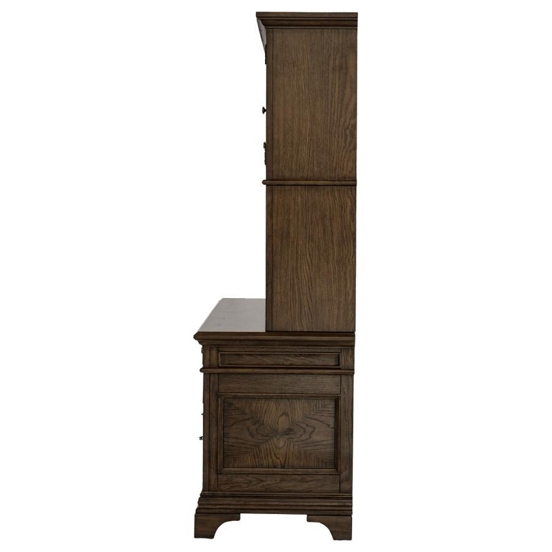 Hartshill 66-inch 5-drawer Credenza with Hutch Burnished Oak-zoom-
