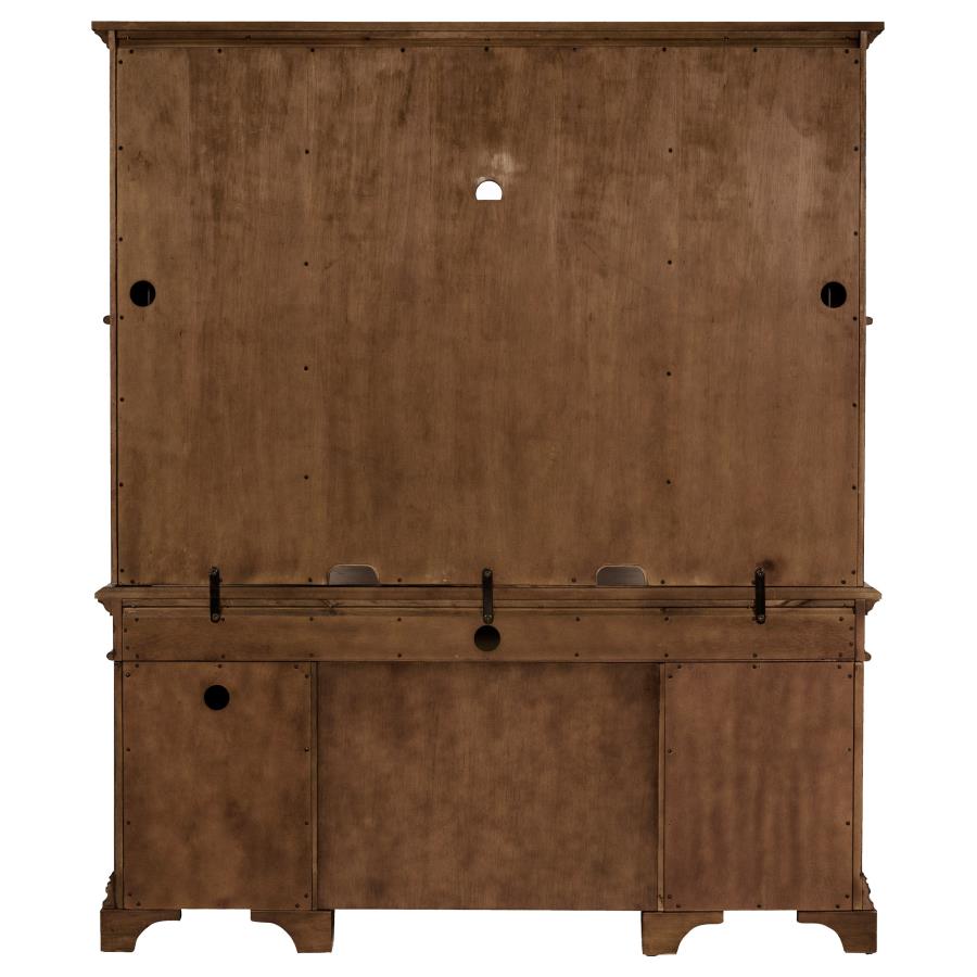 Hartshill 66-inch 5-drawer Credenza with Hutch Burnished Oak-7