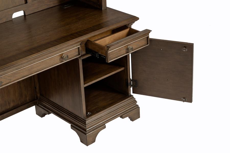 Hartshill 66-inch 5-drawer Credenza with Hutch Burnished Oak-zoom-12
