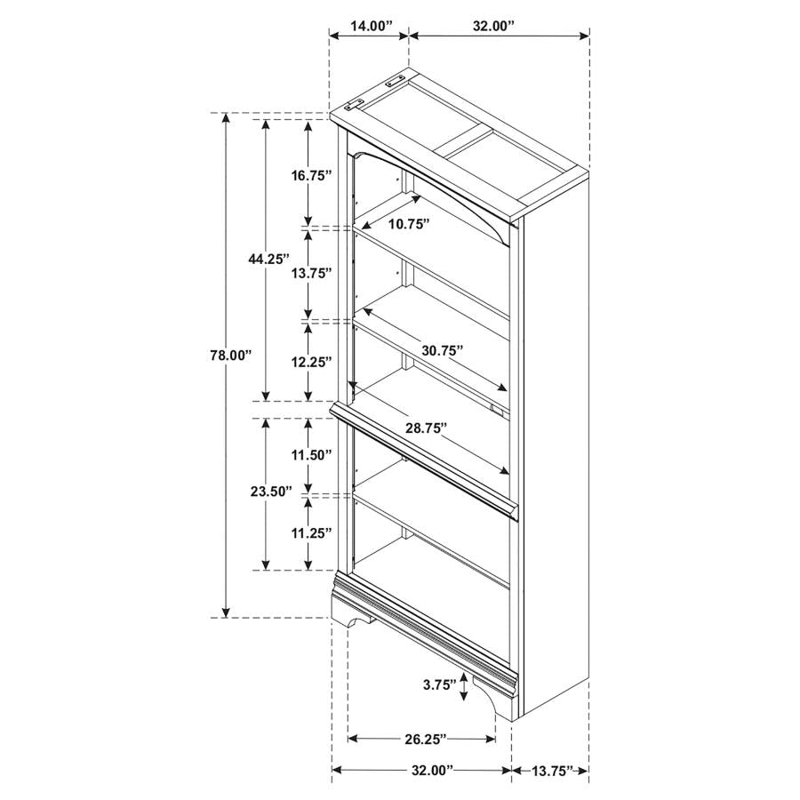Hartshill 78-inch 5-shelf Bookcase Burnished Oak-9