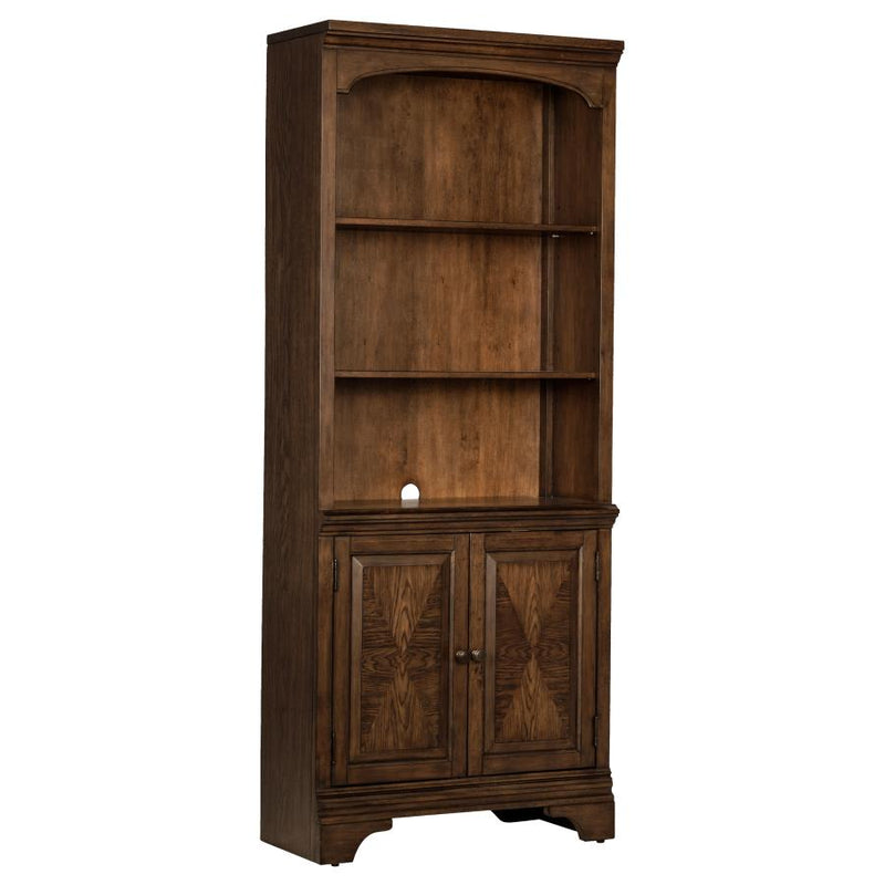 Hartshill 78-inch 3-shelf Cabinet Bookcase Burnished Oak-zoom-