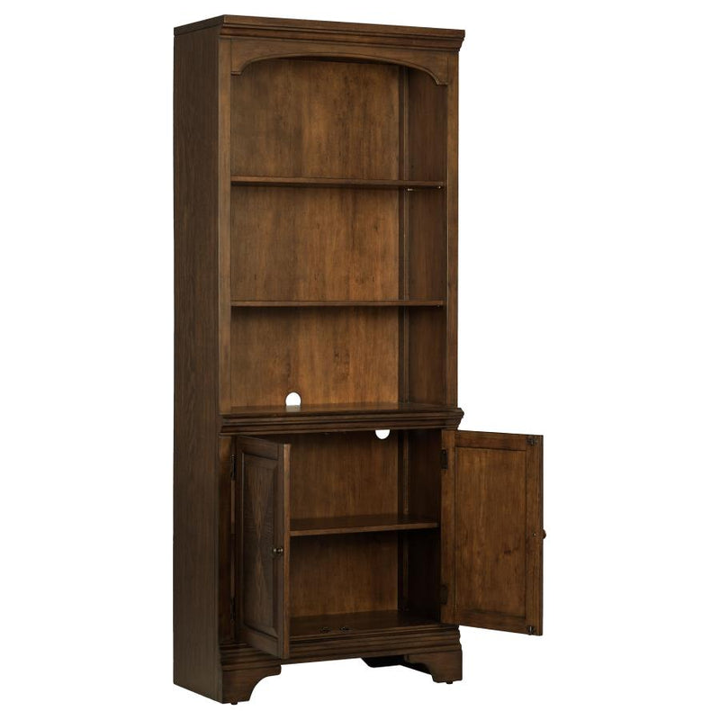 Hartshill 78-inch 3-shelf Cabinet Bookcase Burnished Oak-zoom-