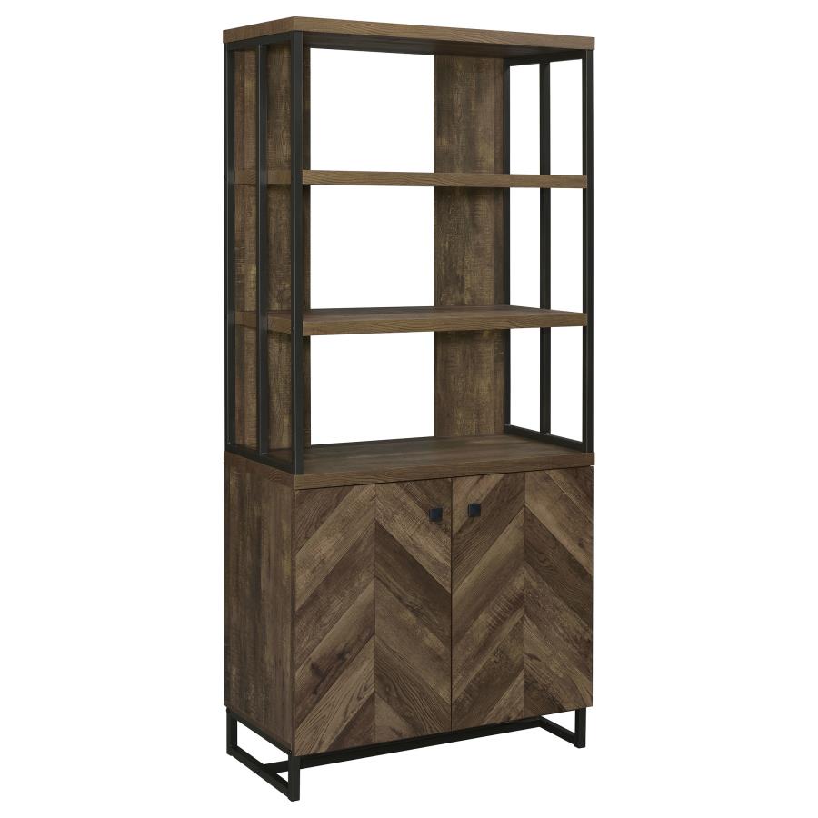 Millbrook 71-inch 2-door Storage Bookshelf Rustic Oak-1