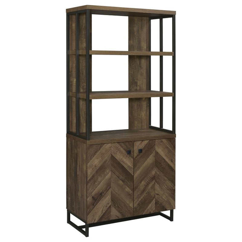 Millbrook 71-inch 2-door Storage Bookshelf Rustic Oak-zoom-