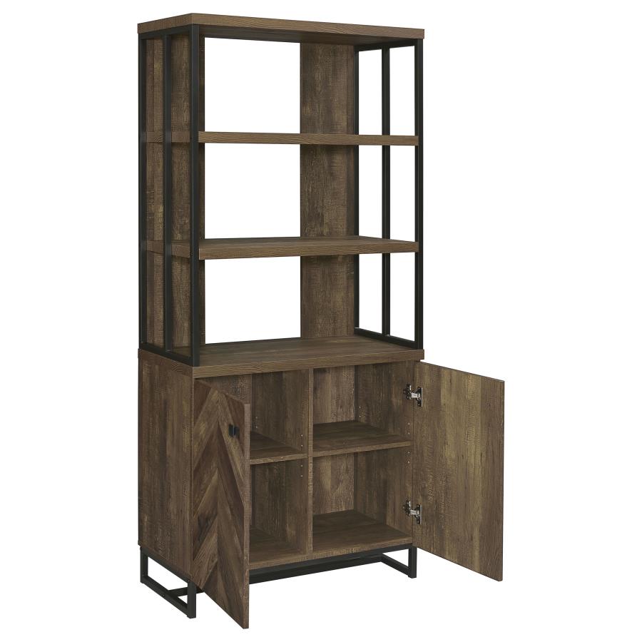 Millbrook 71-inch 2-door Storage Bookshelf Rustic Oak-3