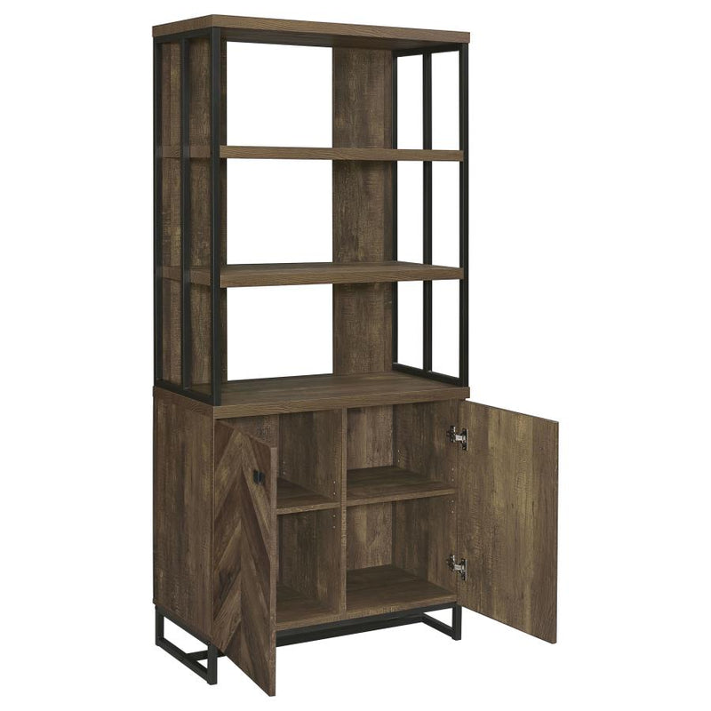 Millbrook 71-inch 2-door Storage Bookshelf Rustic Oak-zoom-