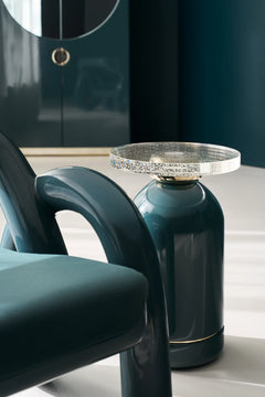 Caracole Gelee Glass Top Side Table – back view – Lusso Furniture Miami