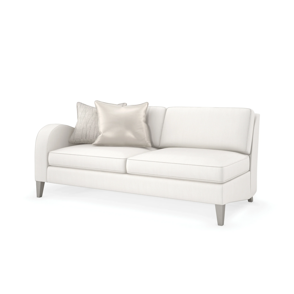 Caracole Victoria Left Facing Loveseat – side view – Lusso Furniture Miami