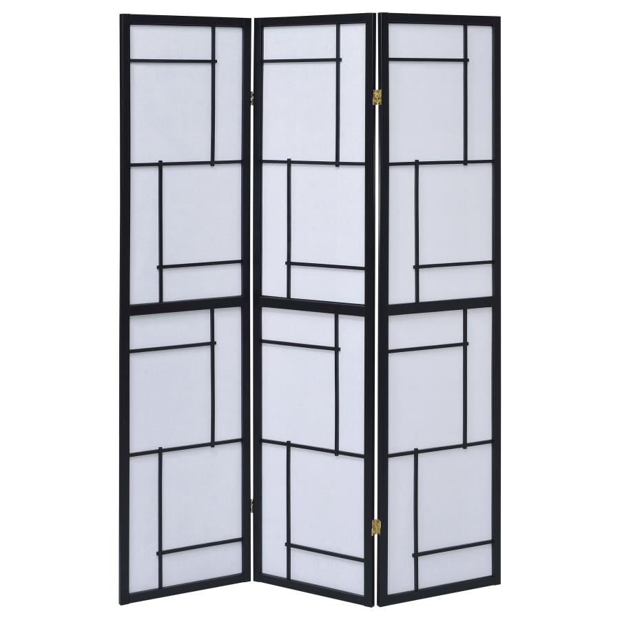 Damis 3-Panel Room Divider Folding Shoji Screen Black-zoom-4