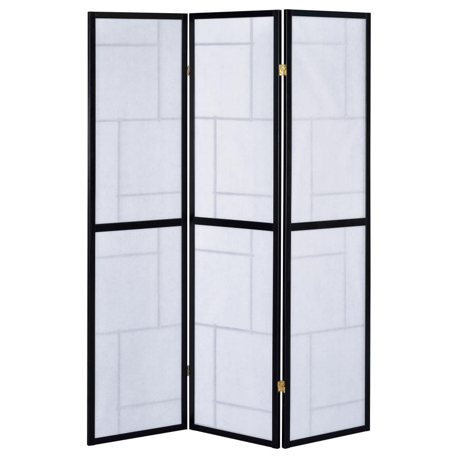 Damis 3-Panel Room Divider Folding Shoji Screen Black-zoom-5